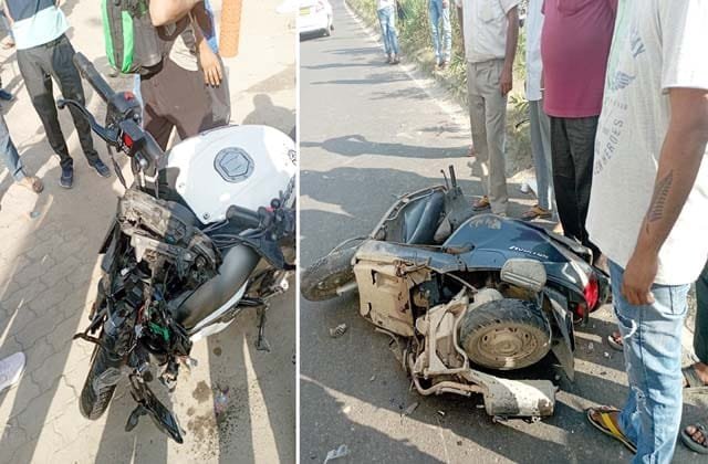 एन एच-49 पर स्कूटी सवार व्यक्ति को बाइक ने मारी ठोकर एन एच-49 पर स्कूटी सवार व्यक्ति को बाइक ने मारी ठोकर kshititech