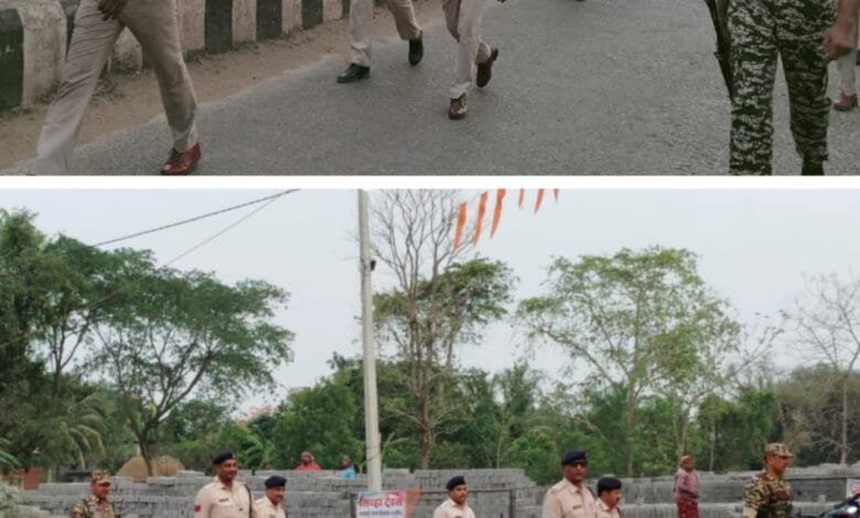 शांतिपूर्ण मतदान संपन्न कराने हसौद पुलिस ने निकाला फ्लेग मार्च शांतिपूर्ण मतदान संपन्न कराने हसौद पुलिस ने निकाला फ्लेग मार्च kshititech