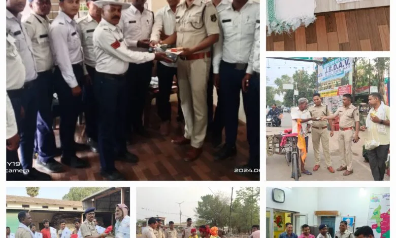 बढ़ते तापमान में भी लगातार अपनी ड्यूटी करने वालों को सक्ती पुलिस ने राहत देने वाली सामग्री का किया वितरण बढ़ते तापमान में भी लगातार अपनी ड्यूटी करने वालों को सक्ती पुलिस ने राहत देने वाली सामग्री का किया वितरण kshititech