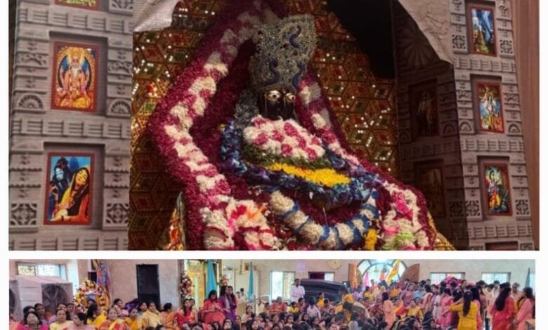 सक्ती में श्याम जन्मोत्सव की निशान यात्रा में उमड़ा श्याम प्रेमियों का उत्साह सक्ती में श्याम जन्मोत्सव की निशान यात्रा में उमड़ा श्याम प्रेमियों का उत्साह kshititech
